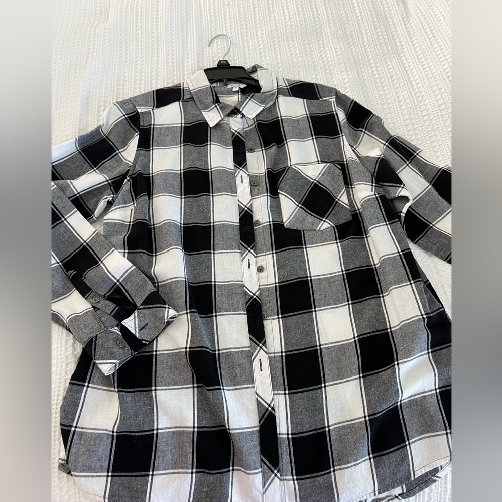 Black and White Plaid Shirt